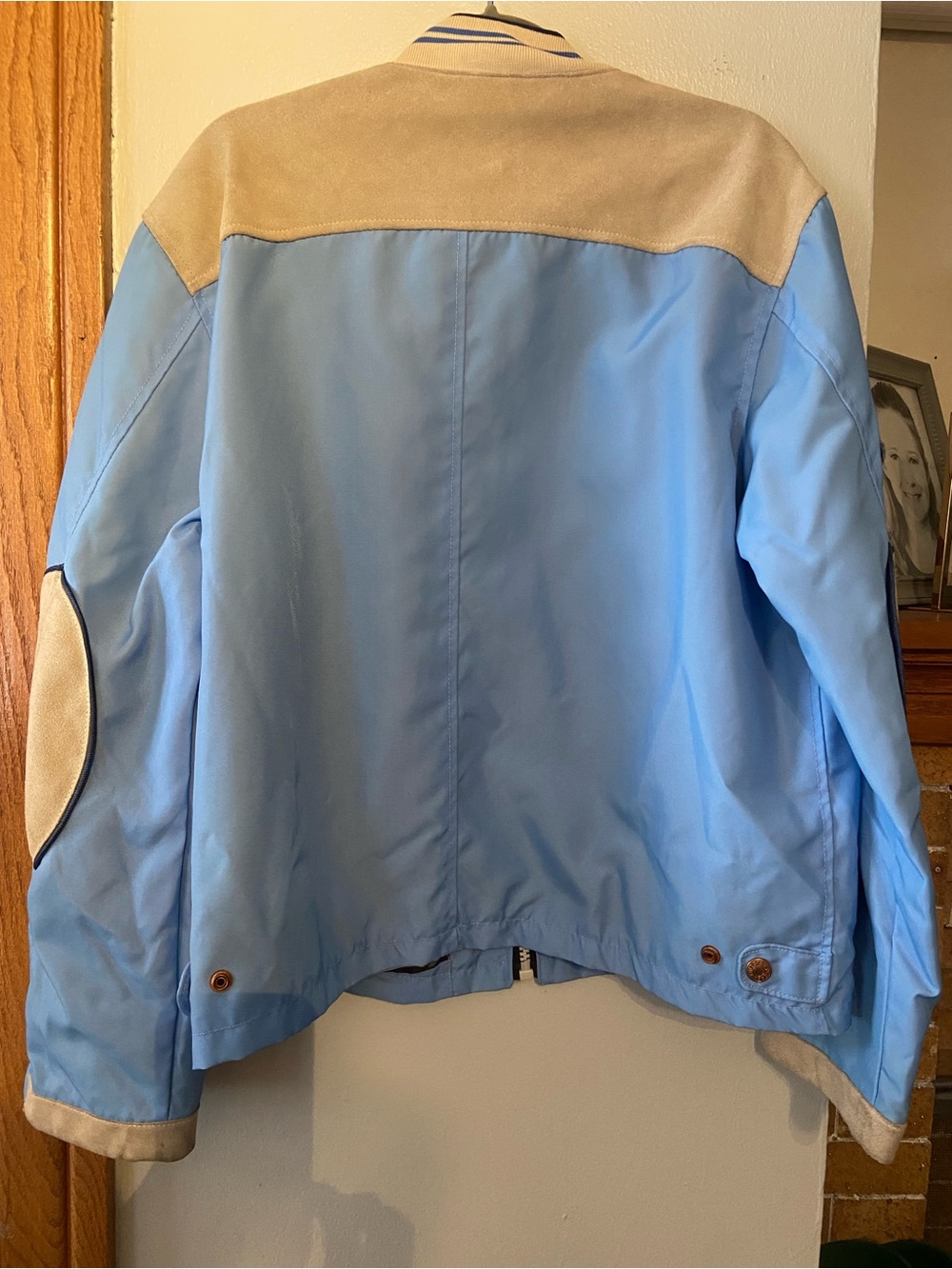 Vintage Diesel Men's Light Blue Bomber racing Jacket L EUC - Picture 8 of 11